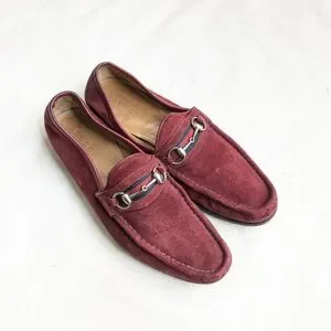 Gucci Horsebit Loafers Red Suede Men 10.5 D Gucci Suede Web Horsebit Driver Loafers Size 6.5 Men main image 4